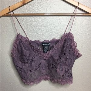 Violet Lace Crop Top